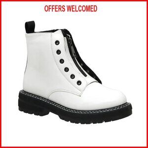 Women's Vegan Leather Ankle Boots with Memory Foam Insoles, Zipper Style